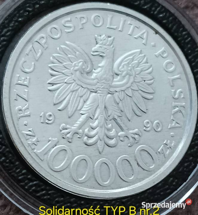 100 000 Solidarność 1990 r TYP B 2 mennicze Konin sprzedam