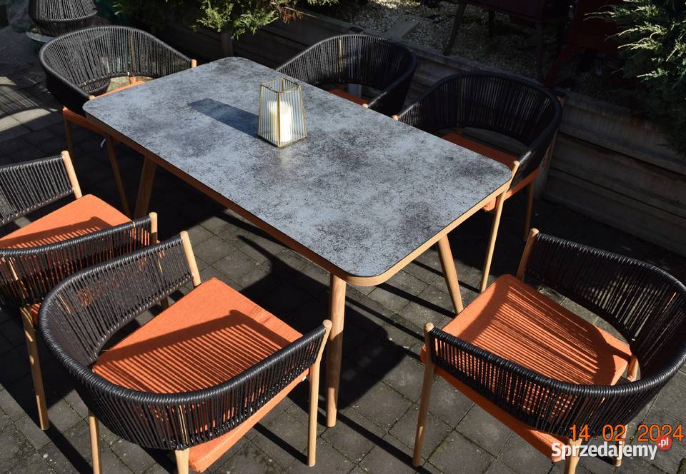 zestaw ogrodowy 61 technoratan obiadowy Róża czarny małopolskie Bosutów sprzedam