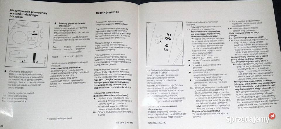 STHIL MS 290 310 390 Montaż obsługa eksploatacja Chełm