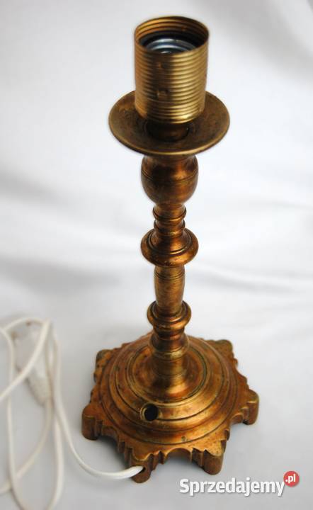Stara lampa mosiężna stojąca nocna mosiądz lubelskie