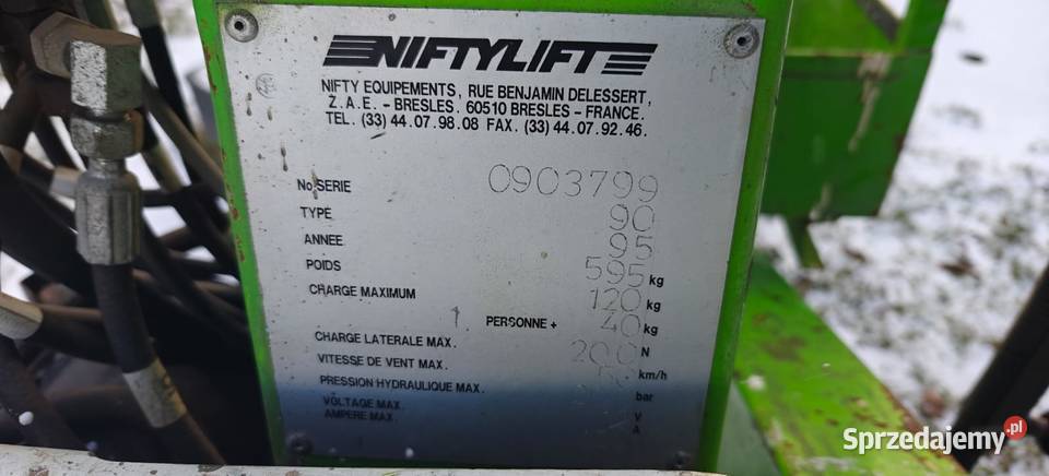 Podnosnik Koszowy Niftylift 90 Nowa Wieś Lęborska sprzedam