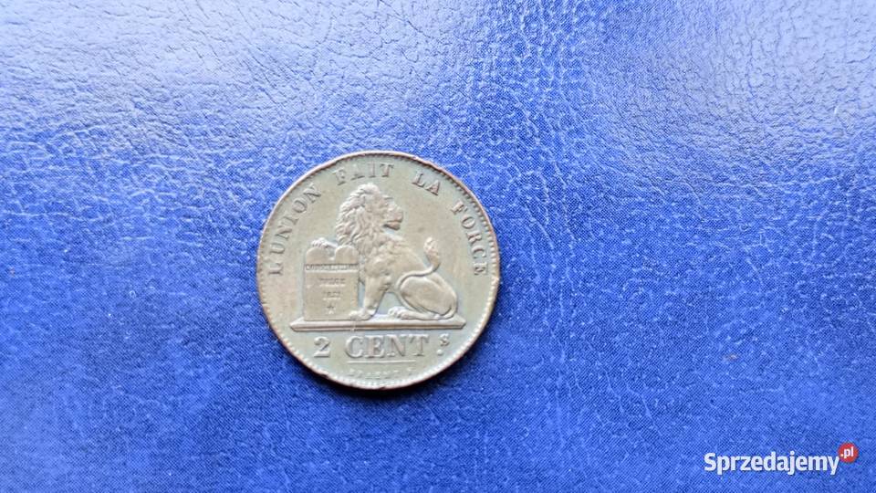Stare monety 2 cent 1869 Belgia Lesko