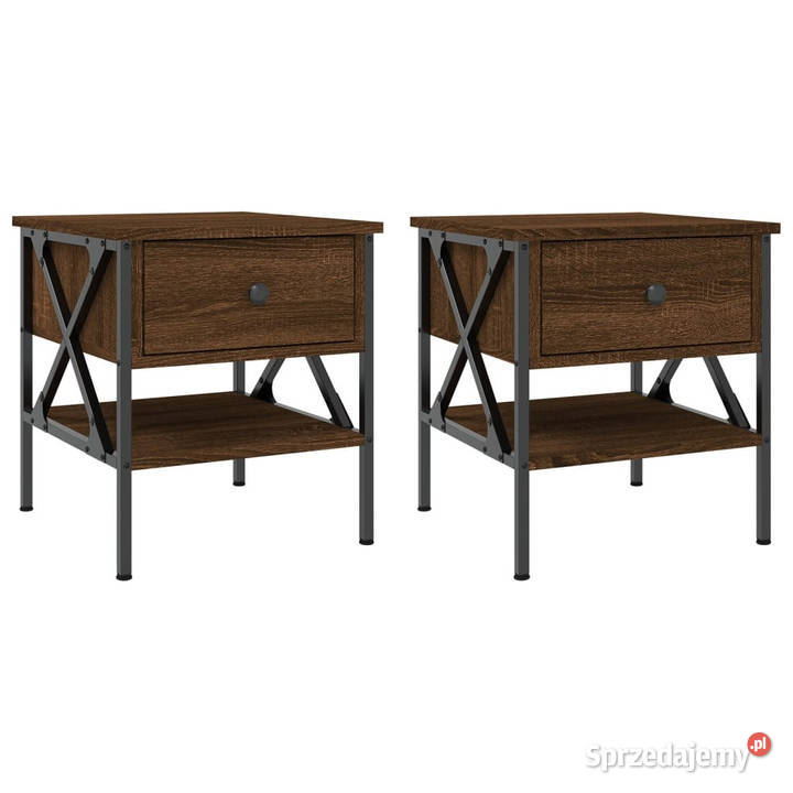Stoliki nocne 2 brązowy dąb 40x42x45 WM825962 Nocne Warszawa