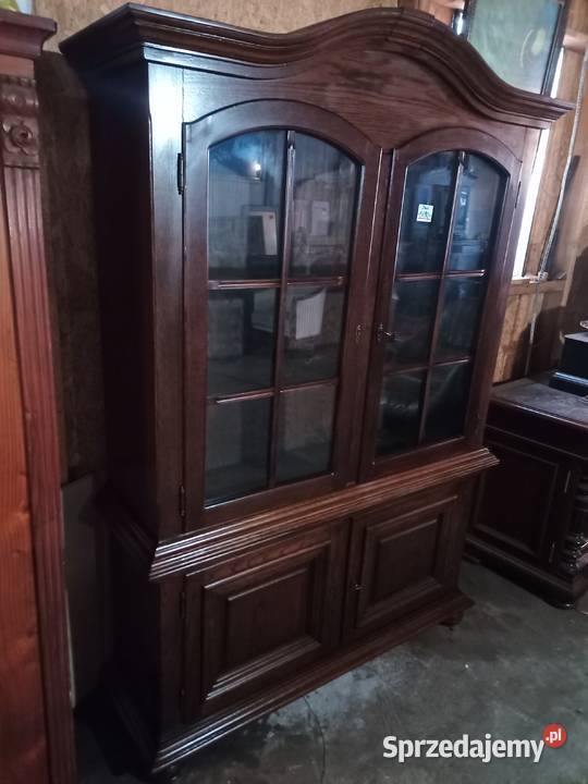 Witryna Biblioteka z szybkami Dąb kompletna Kredensy i witryny Kozy