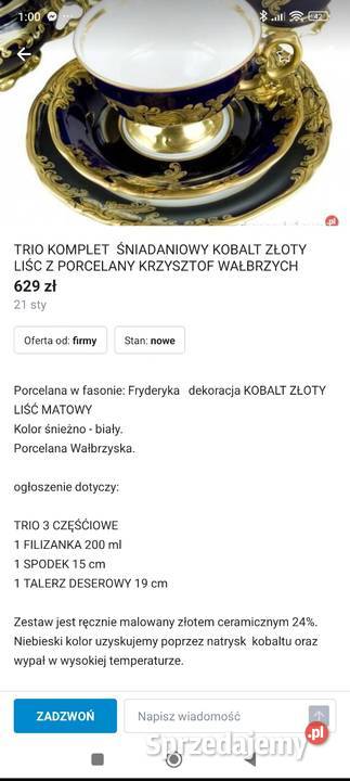 Fason Fryderykazłoty miętowy liść Krzysztof Pabianice sprzedam