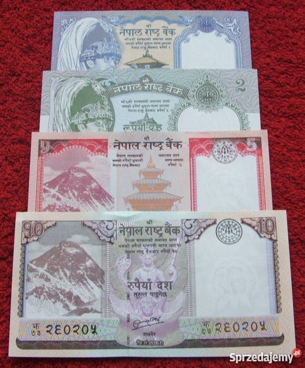 NEPAL Kolekcjonerskie Banknoty Zestaw 4 sztuki sprzedam