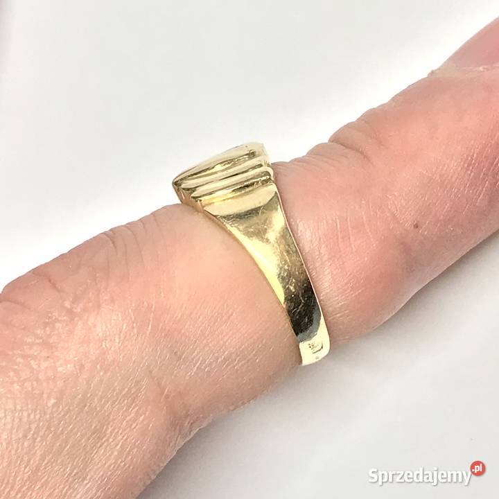 Złoty PIERŚCIONEK 14K cudny KAMIEŃ KRÓLEWNY 15 Warszawa