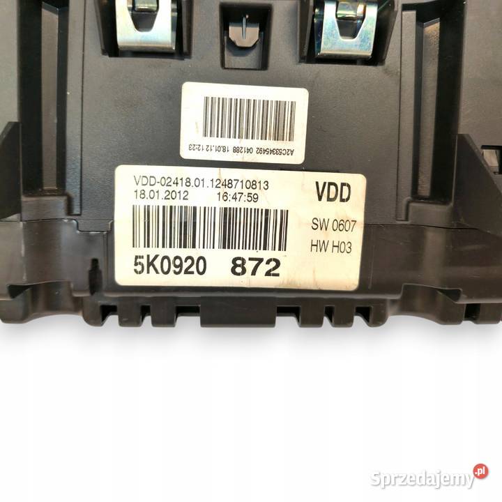 LICZNIK ZEGARY 5K0920872 VW Golf VI 12 TSI Chełm