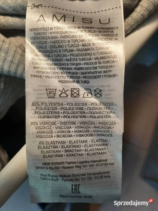 Nowe szare body firmy amisu rozmiar S brak metki Sandomierz sprzedam