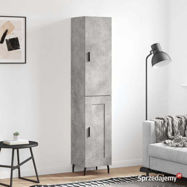 Wysoka szafka szarość betonu 345x34x180 mazowieckie Warszawa