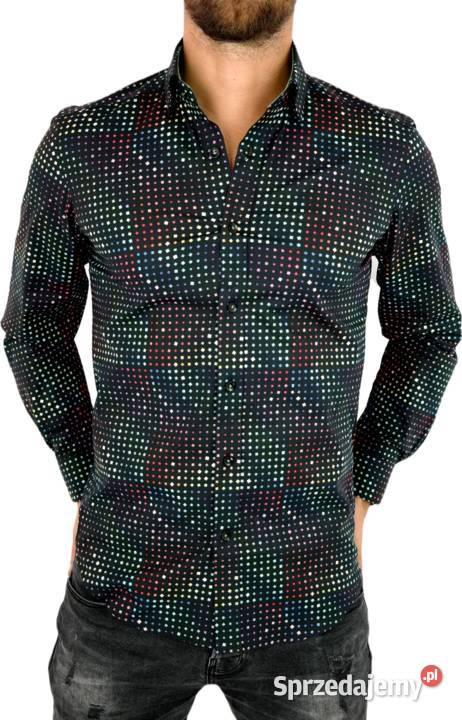 GIOVANNI PERA Koszula Męska K002 Czarna KOSTKA Rozmiar L Odzież i bielizna męska Ostrów Wielkopolski sprzedam