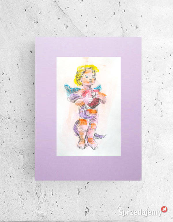 pastelowy obraz A3 amor plakat na ścianę retro Gdańsk
