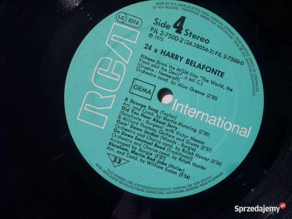 Winyl LP HARRY BELAFONTE24 X1975 2 LP Wołów