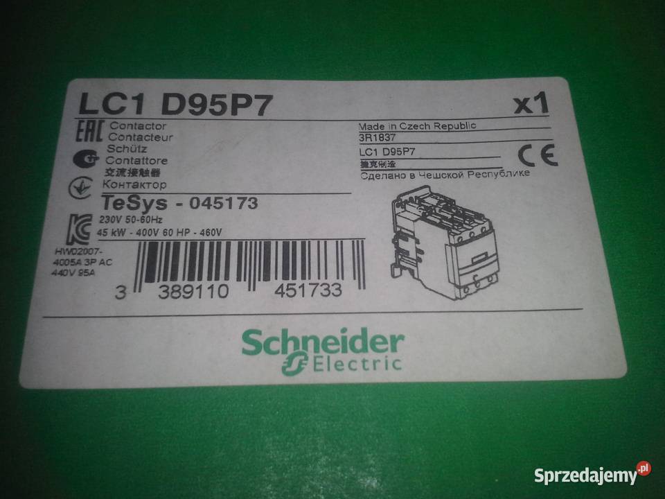 Stycznik mocy LC1 D95P7 Mszana Dolna sprzedam