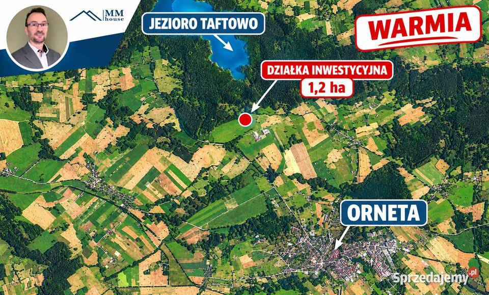 Działka inwestycyjna 12ha na Warmii warmińsko-mazurskie Krzykały