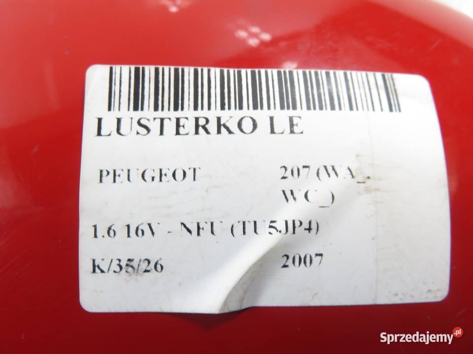 LUSTERKO LEWE PEUGEOT 207 7 PIN