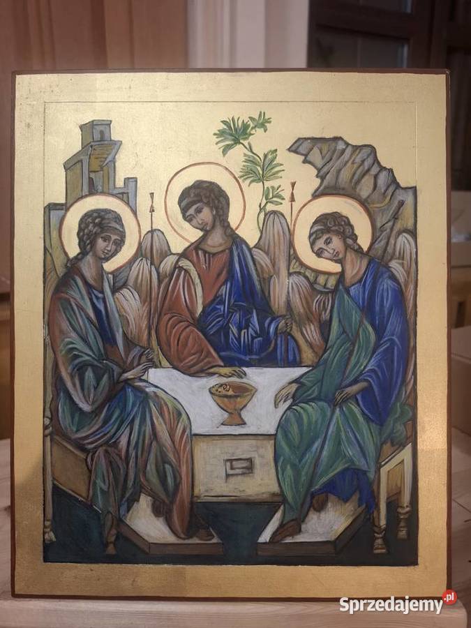 Ikona Trójcy Świętej pisana na desce lipowej Szczecin