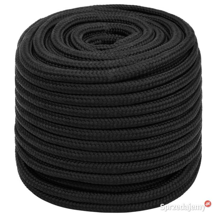 Linka żeglarska czarna jednolita 18 mm 50 m