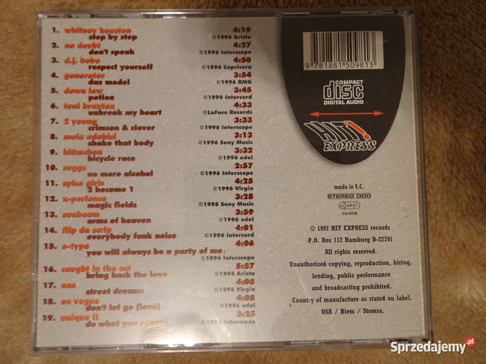 Płyta CD Hit Express lata 90te mazowieckie Warszawa