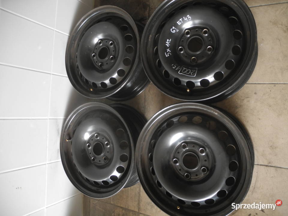 15 5x112 ET43 6J komplet felg stalowych VW GOLF dolnośląskie Trzebnica