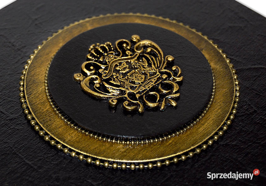 SZKATUŁKA drewniana STYL FRANCUSKI lilijka HERBY