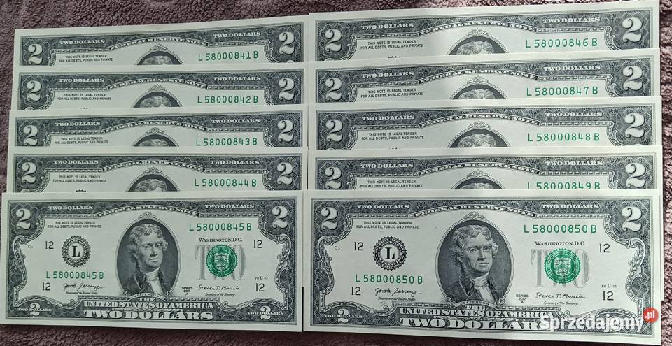 10 x 2 USA 2017 rT JeffersonSan FranciskoLSeriaA Numizmatyka Konin sprzedam