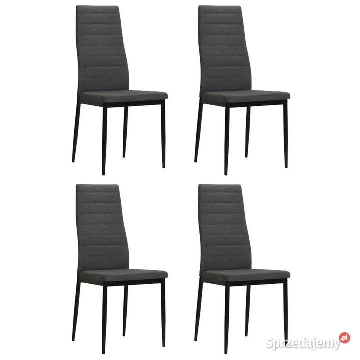 vidaXL Krzesła stołowe 4 ciemnoszare obite Warszawa