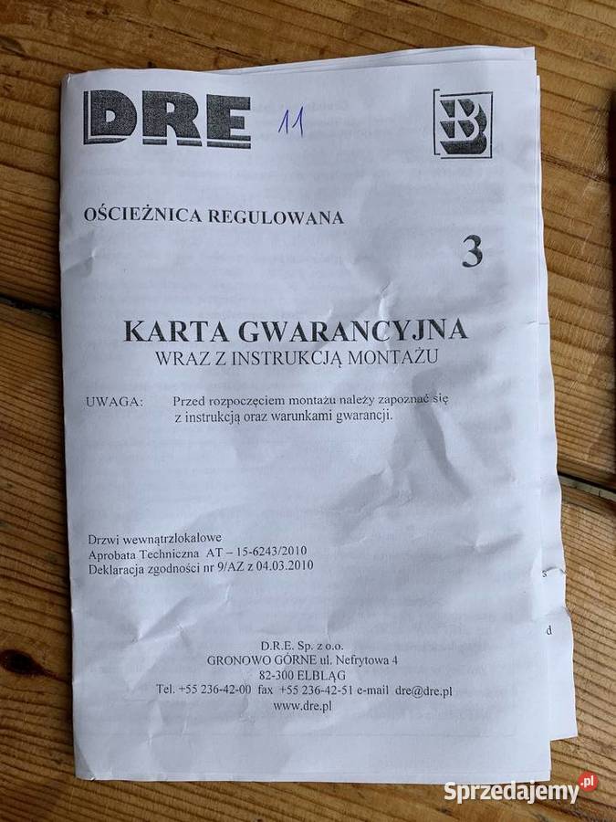 Ościeżnica regulowana DRE NOWA CALVADOS 80 lewa 80cm Bydgoszcz sprzedam