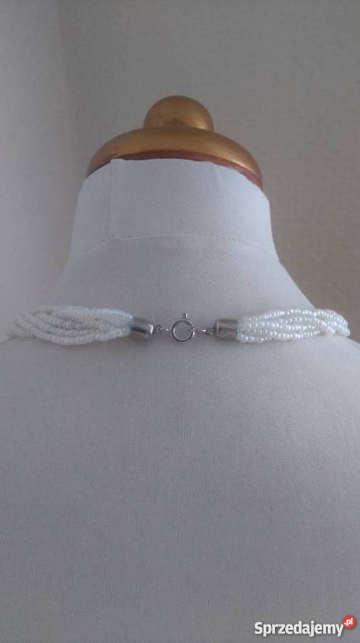 Naszyjnik Korale Koraliki Białe mazowieckie Warszawa