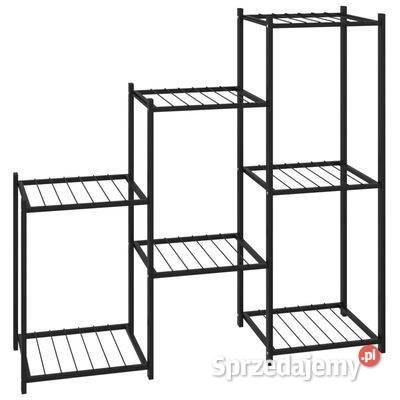 vidaXL Stojak na kwiaty 83x25x80 czarny mazowieckie