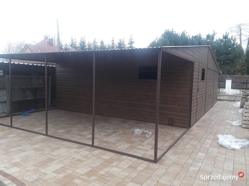 Garaż Blaszany 12x6 m w kolorze ORZECH Grzywstal Szczytno