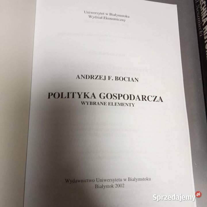 Polityka gospodarcza antykwariat księgarnia sprzedam