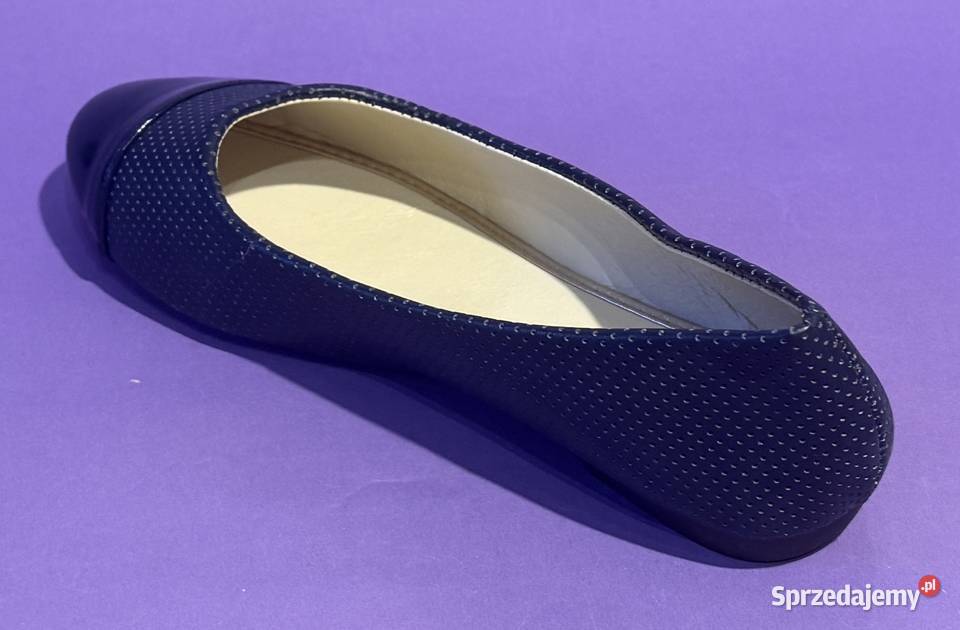 Granatowe baleriny połysk rozmiar 37 BAL9 Balerinki Żyrardów