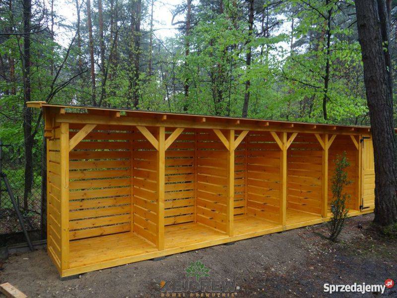 Duża drewutnia z pięcioma boksami i składzikiem Piła Pierwsza sprzedam