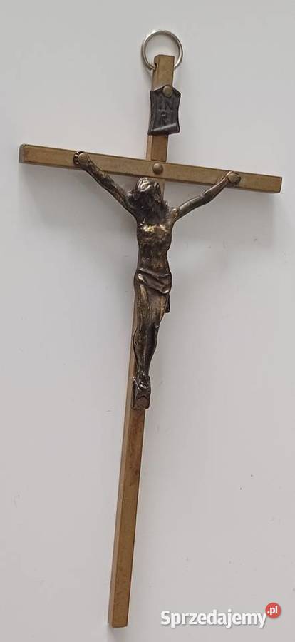 Stary mosiężny krzyż na ścianę Warszawa