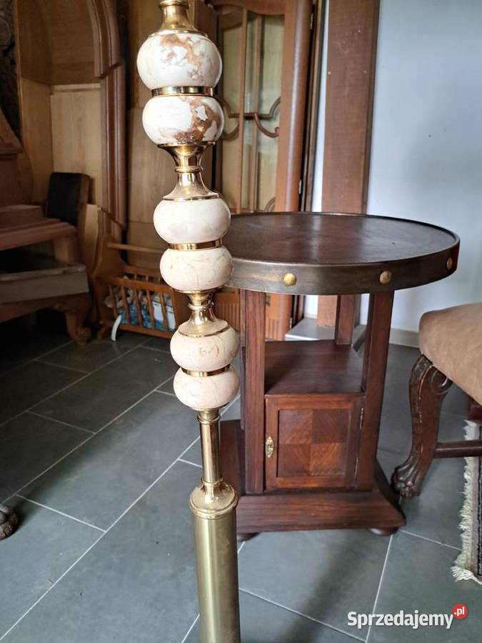Lampa podłogowa stojąca mosiądz z onyksem sprzedam