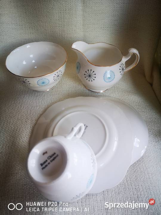 Filiżanka z talerzkiem deserowym Bone China Made pomorskie Gdańsk