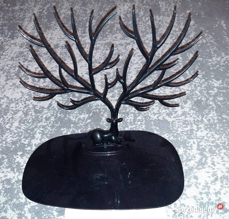 Stojak na biżuterię wzór czarny jeleń stan