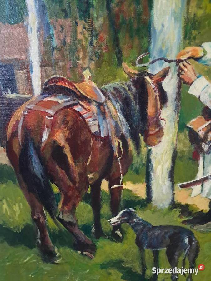 obraz olejny w ramie 100 x70 na podstawie obrazu Sandomierz