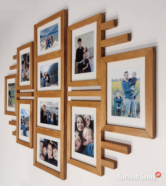 Drewniana Multirama Ramka na 10 zdjęć 15X21 Kraków