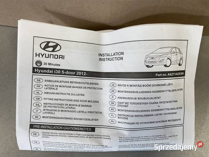 Hyundai i30 II 12 listwy na drzwi listwa kpl Kozubszczyzna sprzedam