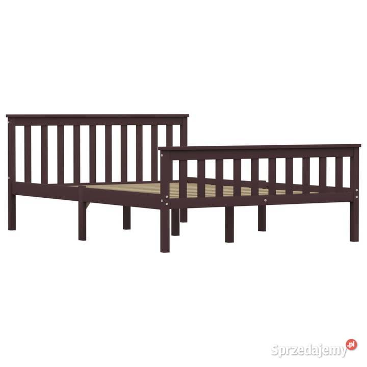 vidaXL Rama łóżka ciemnobrązowa lite drewno Ramy i stelaże Warszawa