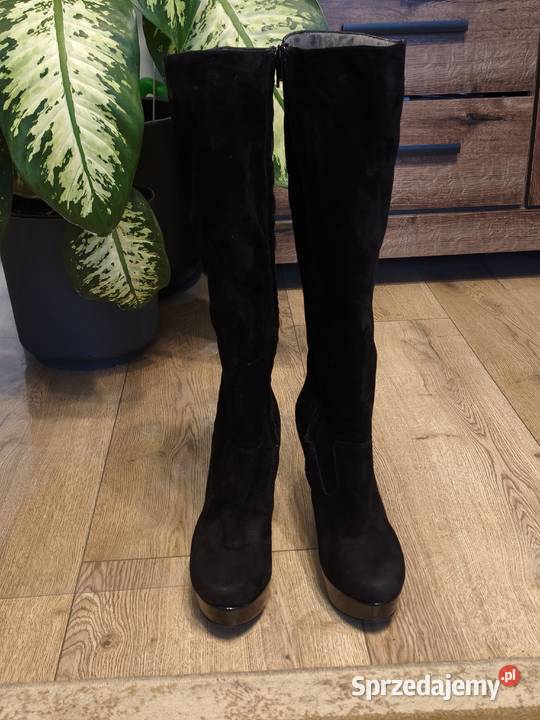 Czarne eleganckie zamszowe kozaki ALDO Bełżyce sprzedam