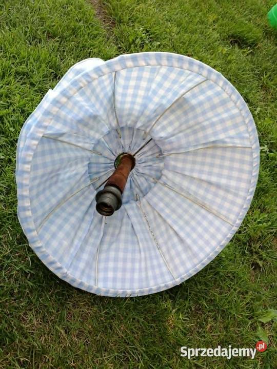 Lampa wisząca PRL retro z materiałowym kloszem Lampy wiszące sprzedam