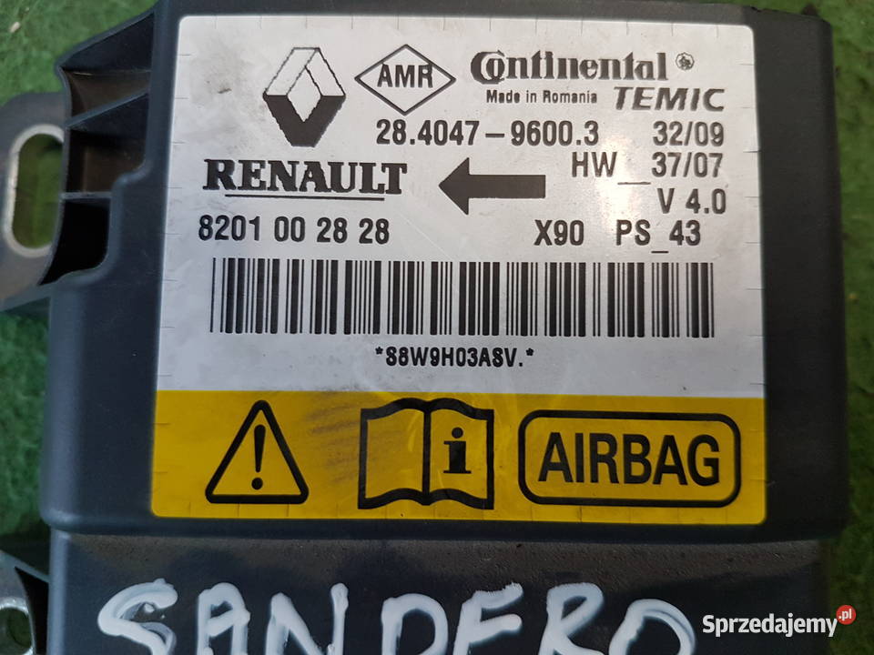 DACIA SANDERO MODUL SENSOR PODUSZEK 8201002828 Turek