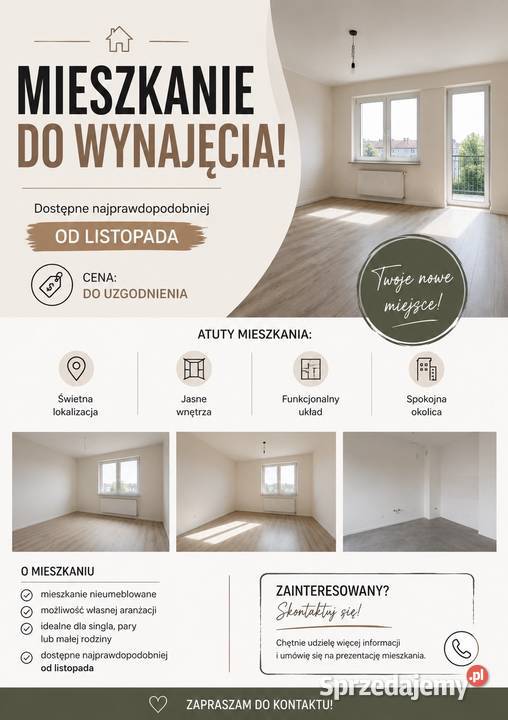 Mieszkanie do wynajęcia Izbica Kujawska 64m parter sprzedam