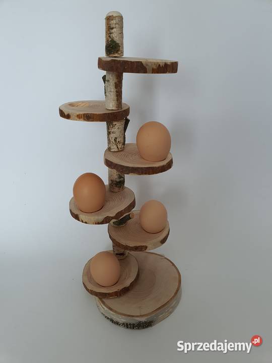 Stojak drewniany na jajka.Dekoracja wielkanocna