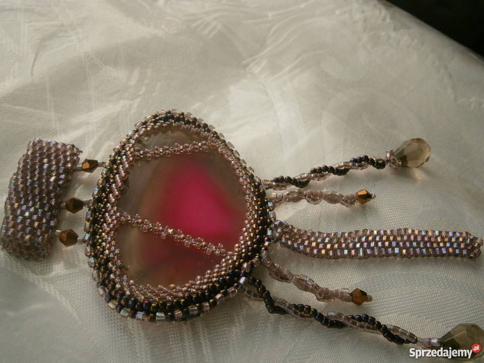 Cudny agat koraliki wisior beading Częstochowa