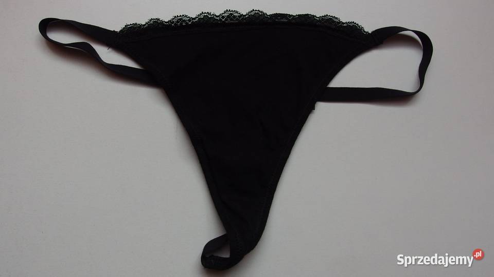 czarne stringi Hm xs 34 S 36 one size rozmiar Figi i stringi kujawsko-pomorskie
