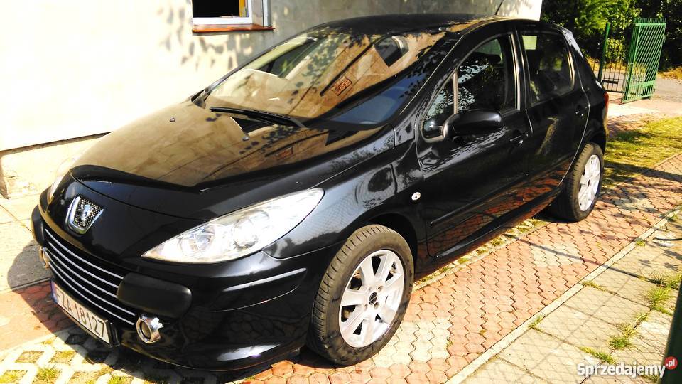 Czarny PEUGEOT 307 II 16 16V Pb 2006 HB 5 drzwi elektryczne lusterka lubuskie Żary